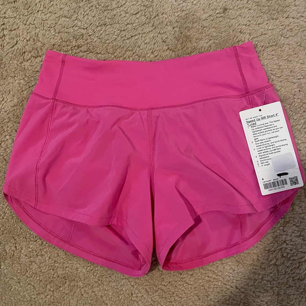 Lululemon speed up MR short 4 inch lined